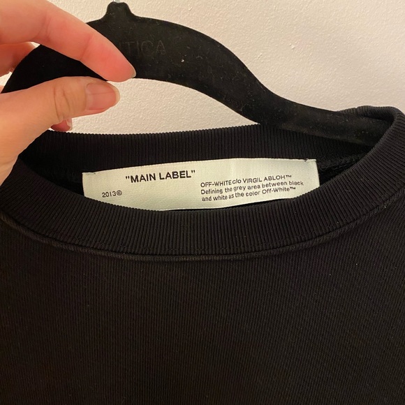 Off White Sweatshirt Black Diagonal Women’s - Picture 3 of 9